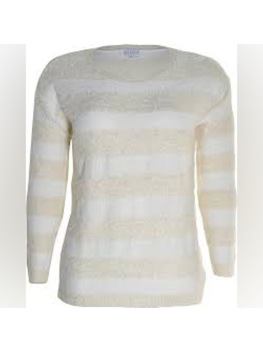 Joseph A. Striped Eyelash Long Sleeve Sweater
